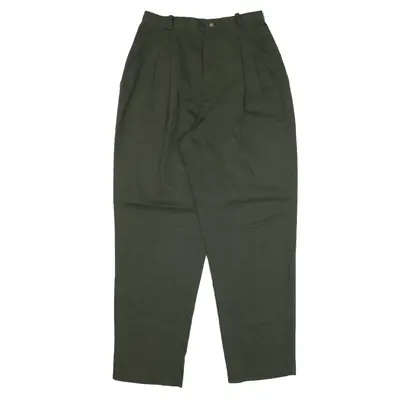 KATHIE LEE COLLECTION Pleated Trousers Green Loose Tapered Womens W24 L27