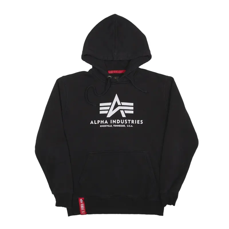 ALPHA INDUSTRIES Hoodie Black Pullover Mens M