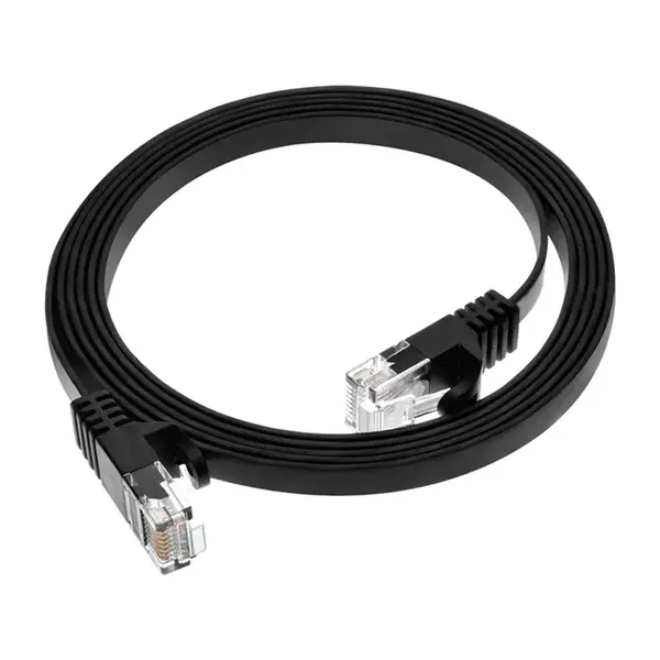 40883 Monoprice Cat6 Ethernet Patch Cable FLEXboot Flat Snagless RJ45 550MHz UTP Pure Bare Copper 30AWG 5ft Black