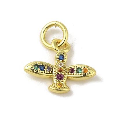 Brass Micro Pave Colorful Cubic Zirconia Charms