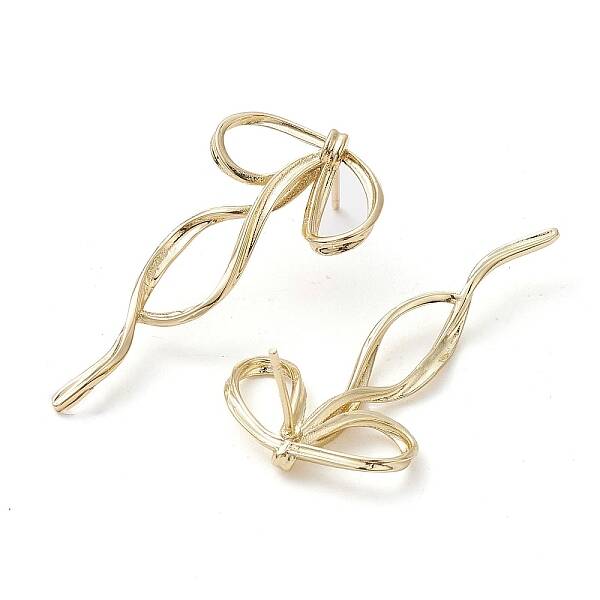 Bowknot Brass Stud Earrings