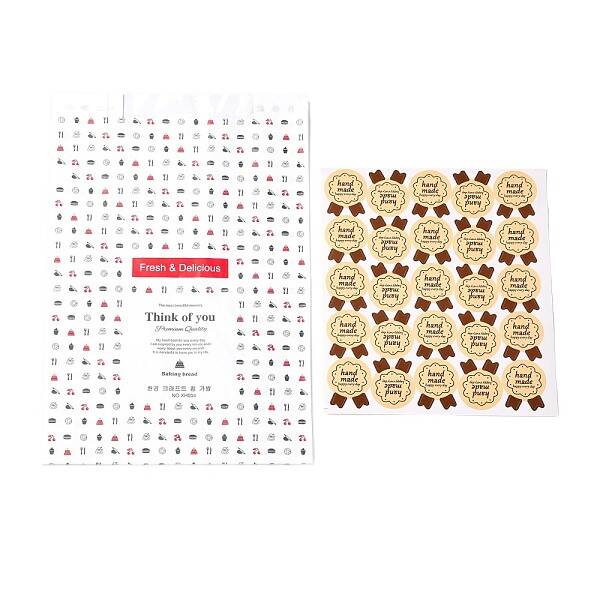 Rectangle with Supplies Pattern Paper Baking Bags