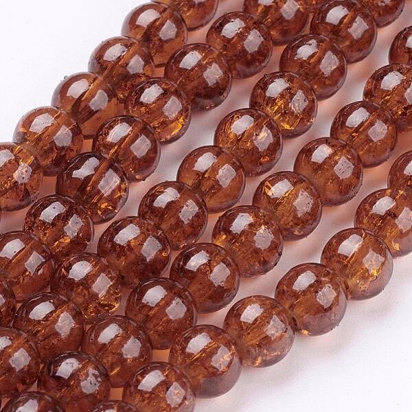 Spray Painted Crackle Glass Beads Strands