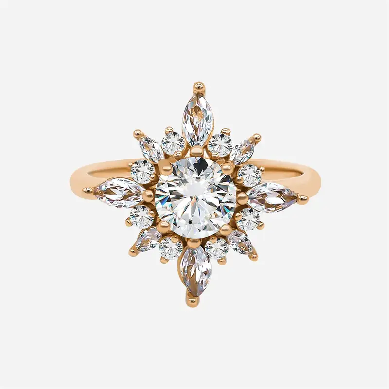 【809】Polaris Dream 1CT Synthetic Moissanite Ring – Elegant Vintage Wedding/Engagement Jewelry for Women, Perfect Birthd...