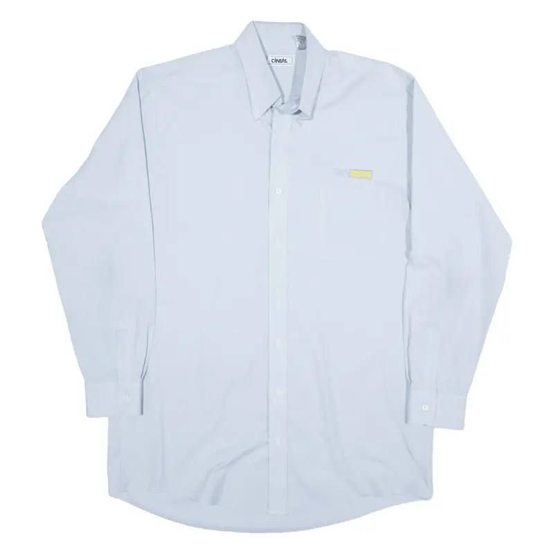 CINTAS Worker Shirt Blue Long Sleeve Mens L
