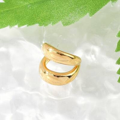 304 Stainless Steel Two-layer C-Shaped Cuff Earrings