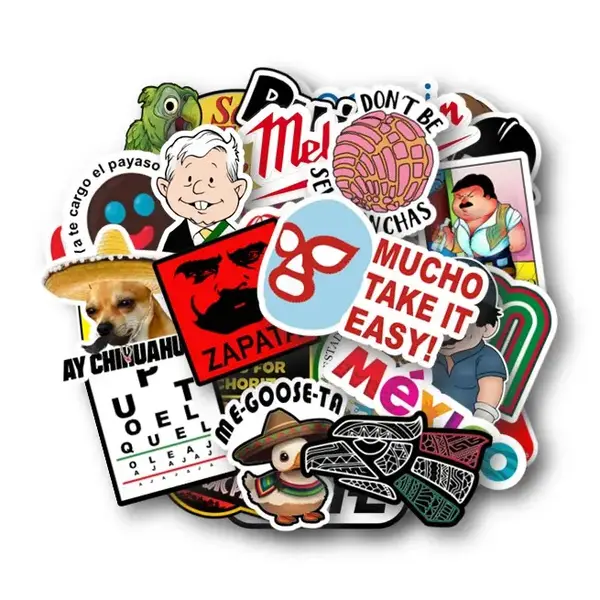 Mexican Themed 30-Piece Vinyl Sticker Pack - Durable for Hard Hats, Toolboxes, Tumblers & More - All-Season Decor Decorative ...
