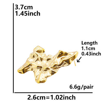 Geometric Irregular Earrings Stainless Steel 18k Studs Jewelry Accessories