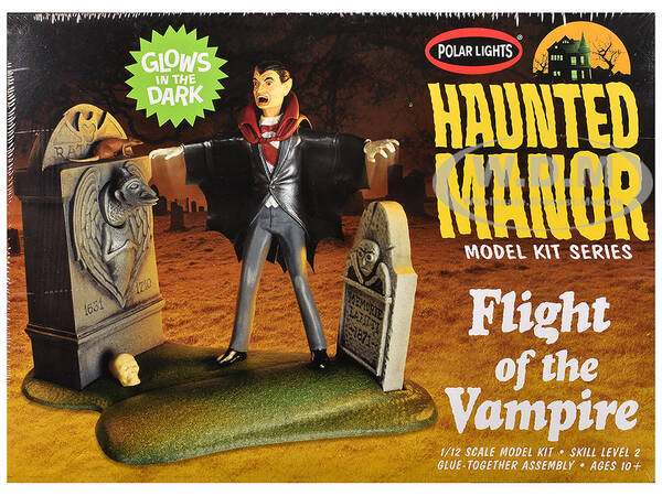 Skill 2 Model Kit Haunted Manor Flight of the Vampire Diorama Set 1/12 Scale Model by Polar Lights