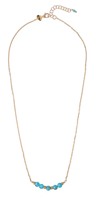 Alisia Decent Gold Plated Women's Necklace with Turquoise AL3867-Gold