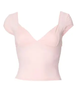 Women's Solid Sweetheart Neck Crop Tee, Casual Cap Sleeve T-Shirt for Outdoor Daily Wear, Ladies Summer Clothes, Summer Outfi...