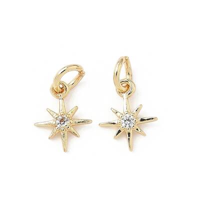 Brass Micro Pave Cubic Zirconia Pendants