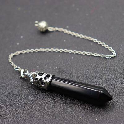 Natural Dyed & Heated Black Agate Dowsing Pendulums