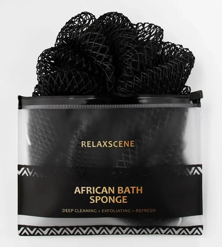 Authentic African Exfoliating Net Sponge with Knots – Ethically Sourced from Nigeria, Long-Lasting Body & Back Scrubber for...