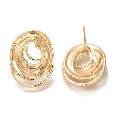 Brass Stud Earrings for Women