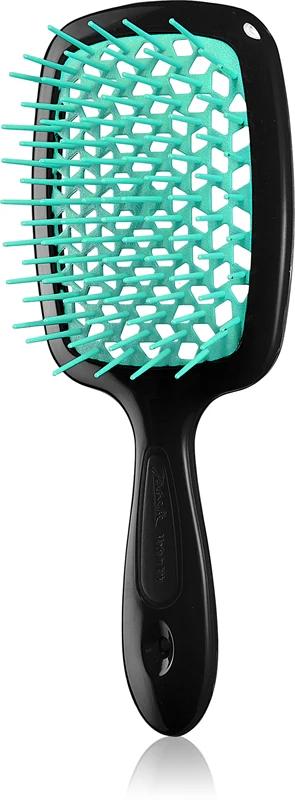 Janeke Superbrush Small small flat brush 17.5 x 7 x 3 cm black and aqua green