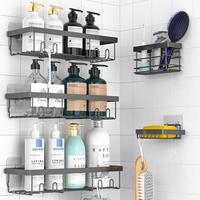 Metal Shower Caddy Shelf Organizer Rack, Self Adhesive Bathroom Water Proof Shelves Basket, Bathroom Accessories Organizer St...