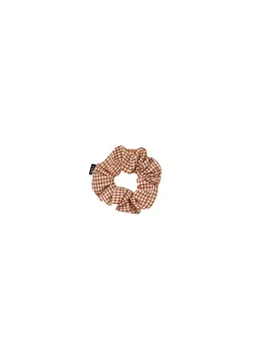 Earth checkered scrunchie
