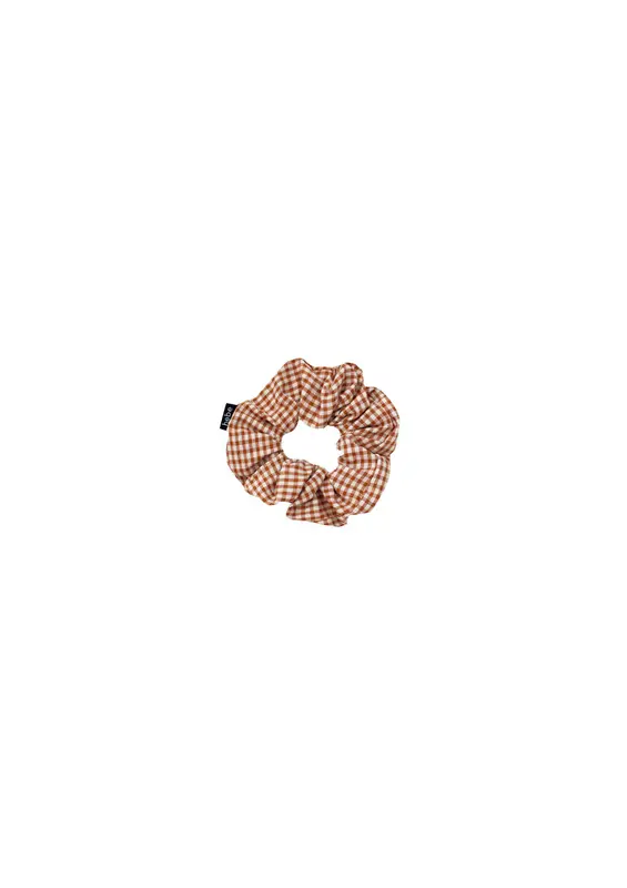 Earth checkered scrunchie