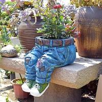 Retro Denim Jeans Design Flower Pot, Creative Denim Jeans Design Plant Pot, Garden Decor Supplies for Home Garden, Garden Dec...