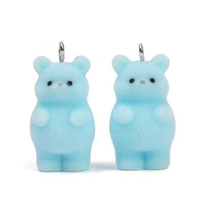 Flocky Resin Pendants