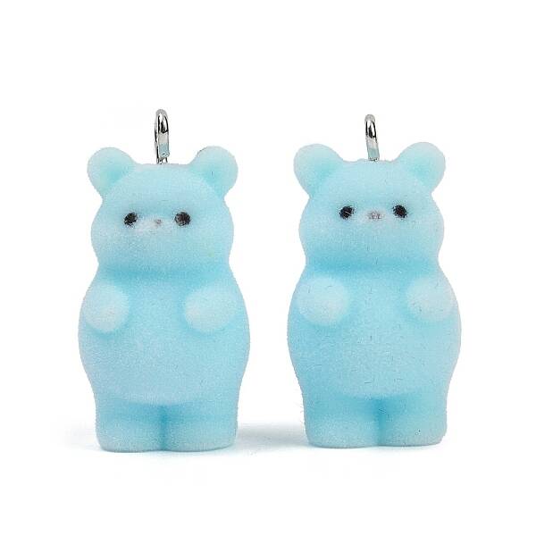 Flocky Resin Pendants