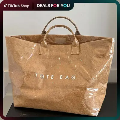 Vintage Women Tote Bag with Letters Print, Waterproof Large Capacity Daily Handbags Commuting Shopping Work Bag for Travel De...