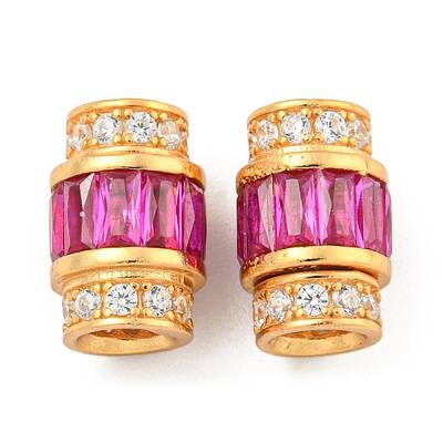 925 Sterling Silver Micro Pave Cubic Zirconia Screw Clasps