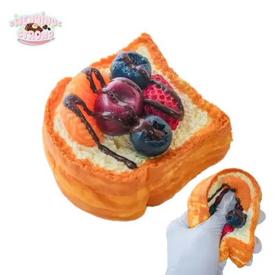 [WenQing Taba Squishy] Handmade Taba SquishiesBerry toast Toys stress balls for adults squishy toys anxiety relief itemsBerry...