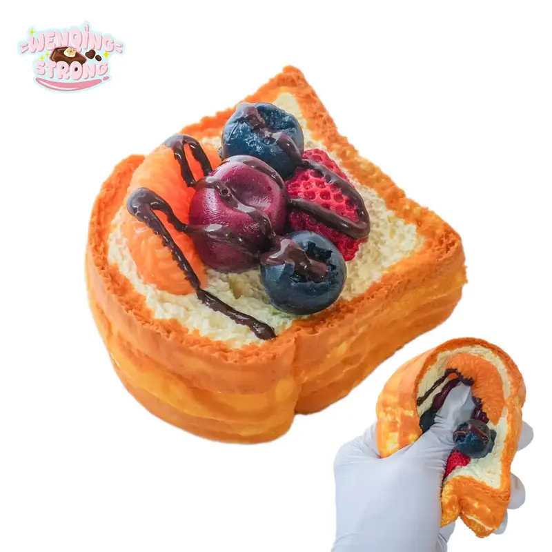 [WenQing Taba Squishy] Handmade Taba SquishiesBerry toast Toys stress balls for adults squishy toys anxiety relief itemsBerry...