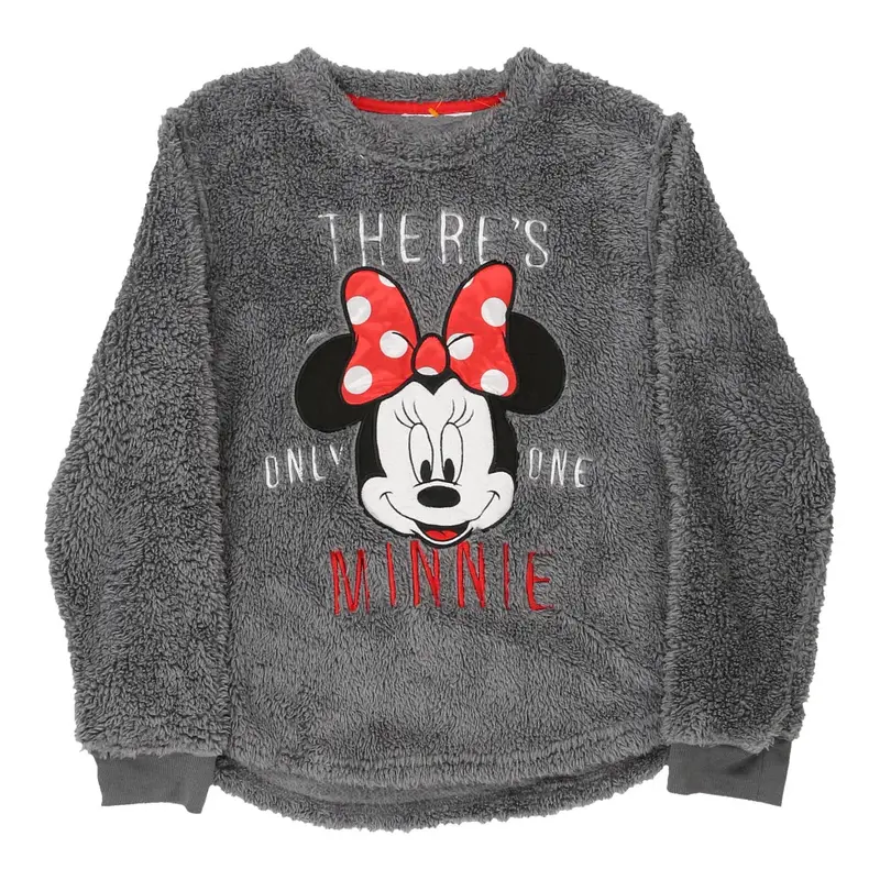 Age 12-13 Minnie Mouse Unbranded Embroidered Fleece - Large Grey Polyester