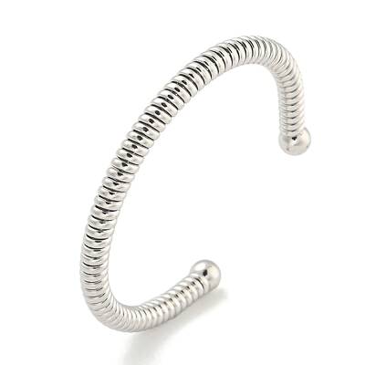 Non-Tarnish Telephone Wire Style 304 Stainless Steel Cuff Bangles