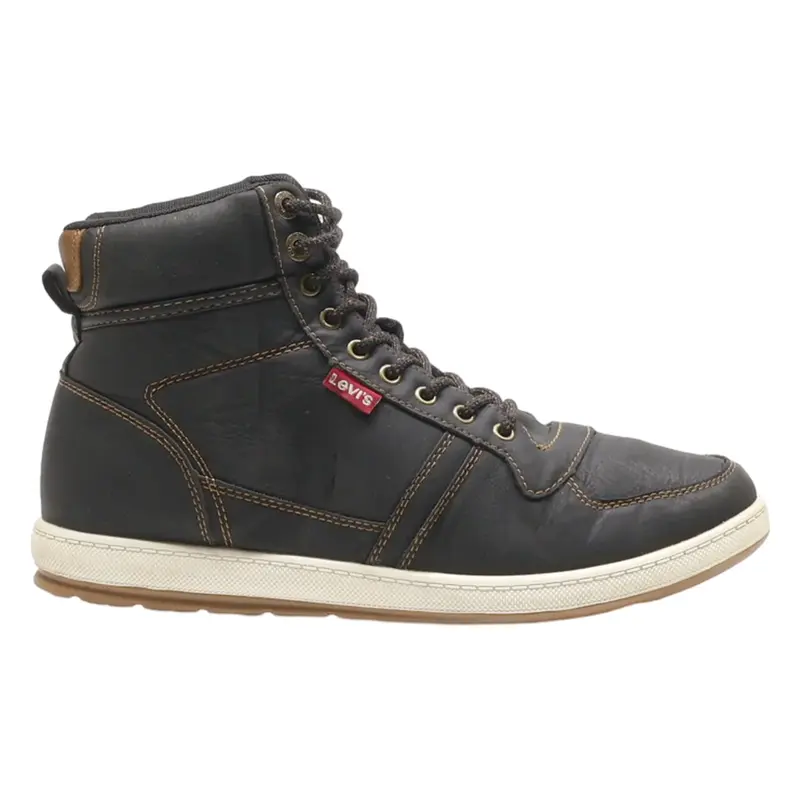 LEVI'S Lace-Up Boots Black Leather Mens UK 8