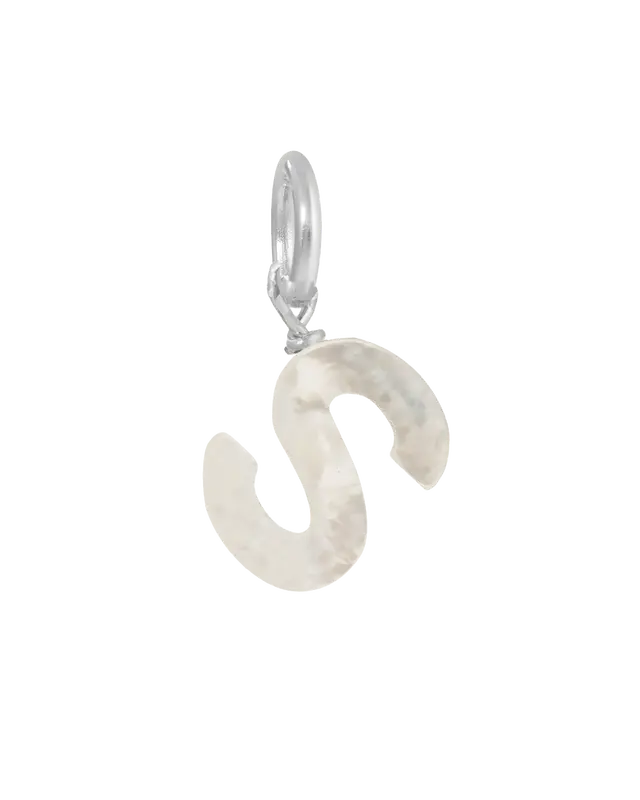 MOP Letter Charm | Metal Color: Silver | Letter: S