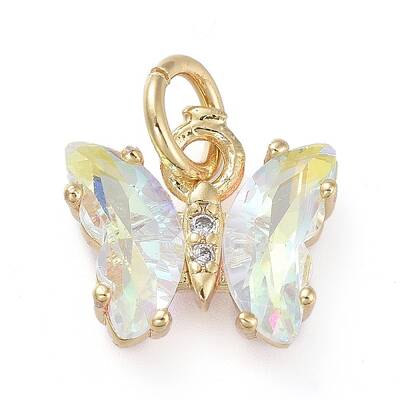 Brass Micro Pave Clear Cubic Zirconia Pendant