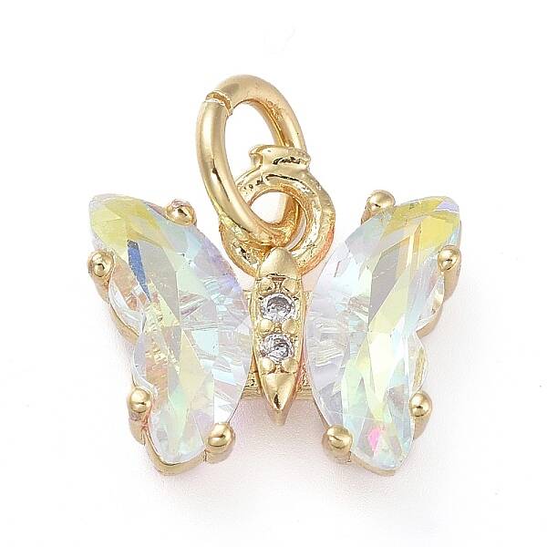 Brass Micro Pave Clear Cubic Zirconia Pendant