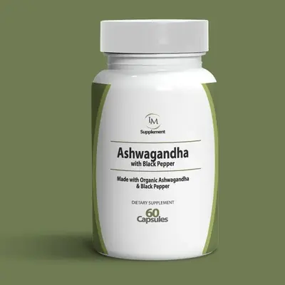 Ashwagandha with Black Pepper - 60 Capsules - Dietary Supplement - Made with Organic Ashwagandha & Black Pepper - Optimum Hea...