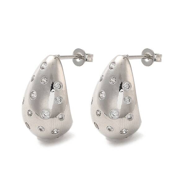 Brass with Cubic Zirconia Stud Earrings