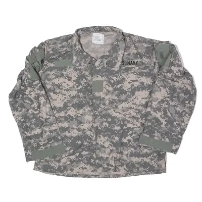 AMERICAN APPAREL US Navy Combat Military Jacket Green Camouflage Mens M