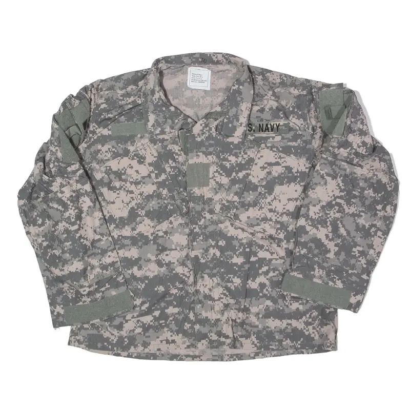 AMERICAN APPAREL US Navy Combat Military Jacket Green Camouflage Mens M
