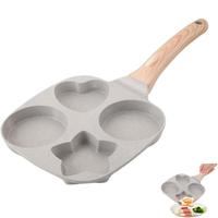 4-grid Non-stick Frying Pan, 1 Count Non-stick Egg Frying Pan with Detachable Anti-scald Handle, Suitable for Gas Stove, Cook...
