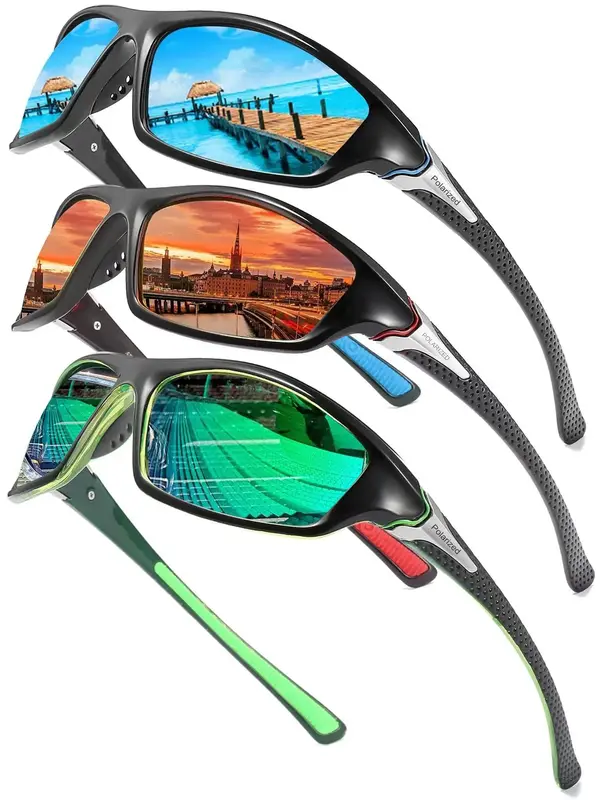 Summer 2024 Sportive Polarized Sunglasses, Wrap Around Summer Glasses for Outdoor Driving, Cycling, Fishing, Climbing, Beach ...