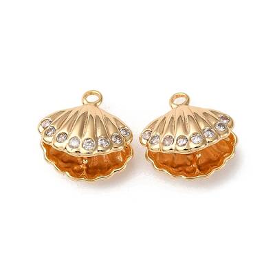 Brass Micro Pave Clear Cubic Zirconia Charms