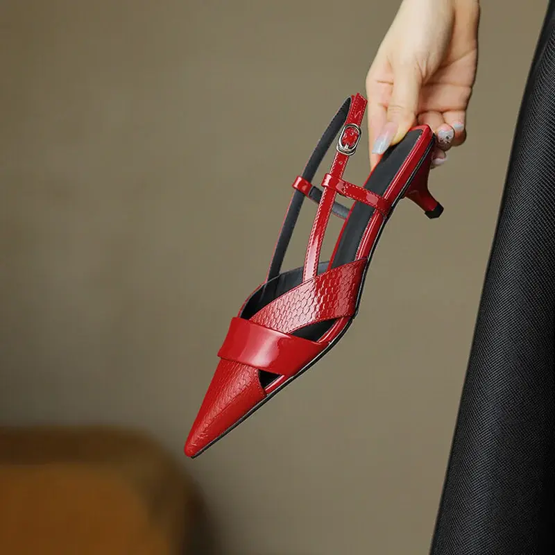 CHIKO Shakita Pointy Toe Kitten Heels Slingback Shoes