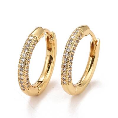 Clear Cubic Zirconia Hoop Earrings