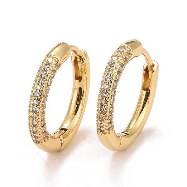 Clear Cubic Zirconia Hoop Earrings