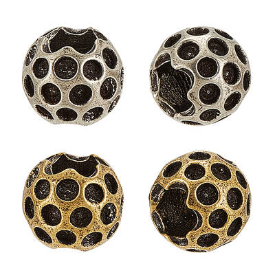 4Pcs 2 Colors Brass European Beads