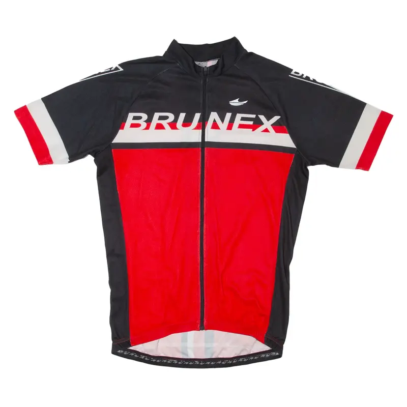 BRUNEX Cycling Full Zip Mens Jersey Red XL