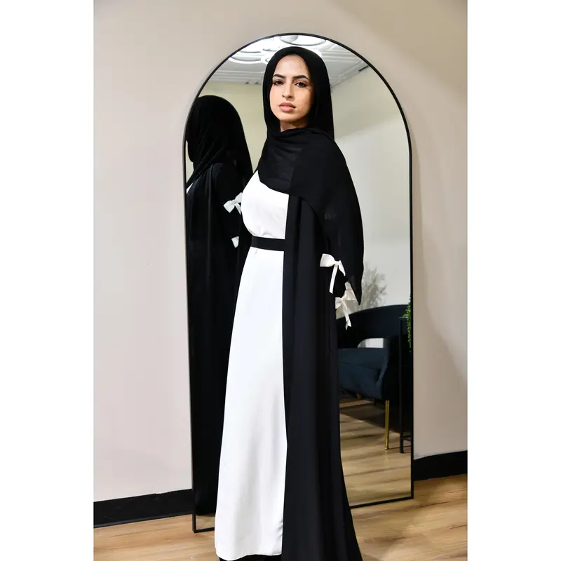 Bow Abaya Set -  Black