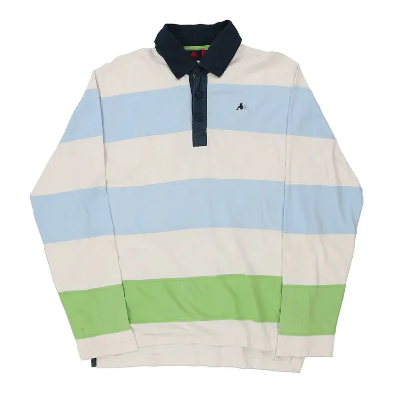 Kappa Striped Rugby Shirt - Large Block Colour Cotton